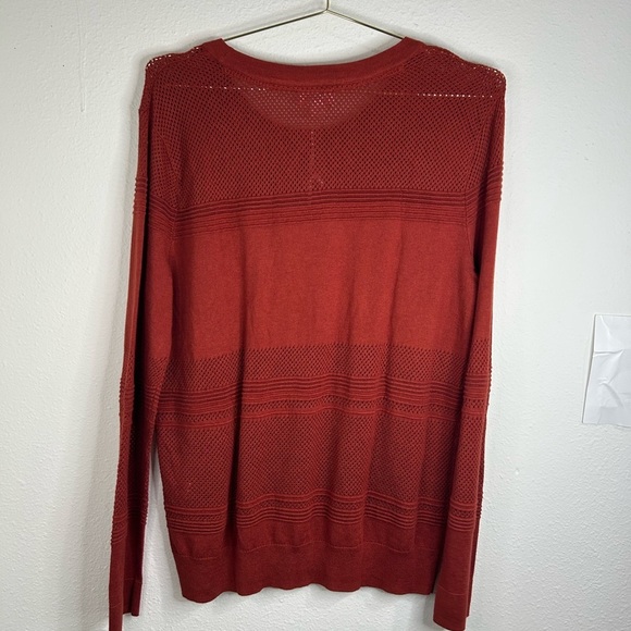Market Spruce Rust Red Knit Sweater XL Lightweight Stretch Pullover Casual Cozy - Picture 6 of 7